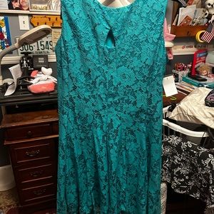 NWT Danny and Nicole 14 w dark teal lace dress brand new with tags